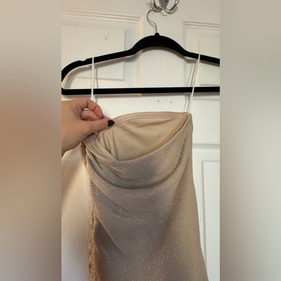 Princess Polly Champagne Sparkly Strapless Mini Dress - Picture 3 of 7